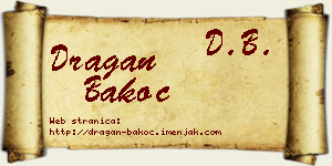 Dragan Bakoč vizit kartica